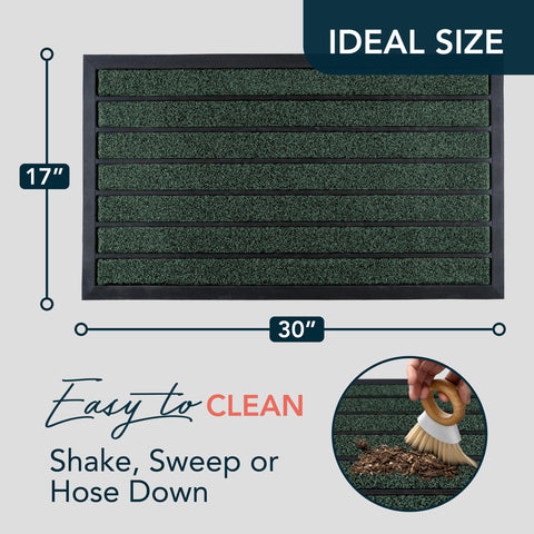 ubdyo dirt-trapping mat with grass and rubber strips, designed for heavy-traffic entryways.