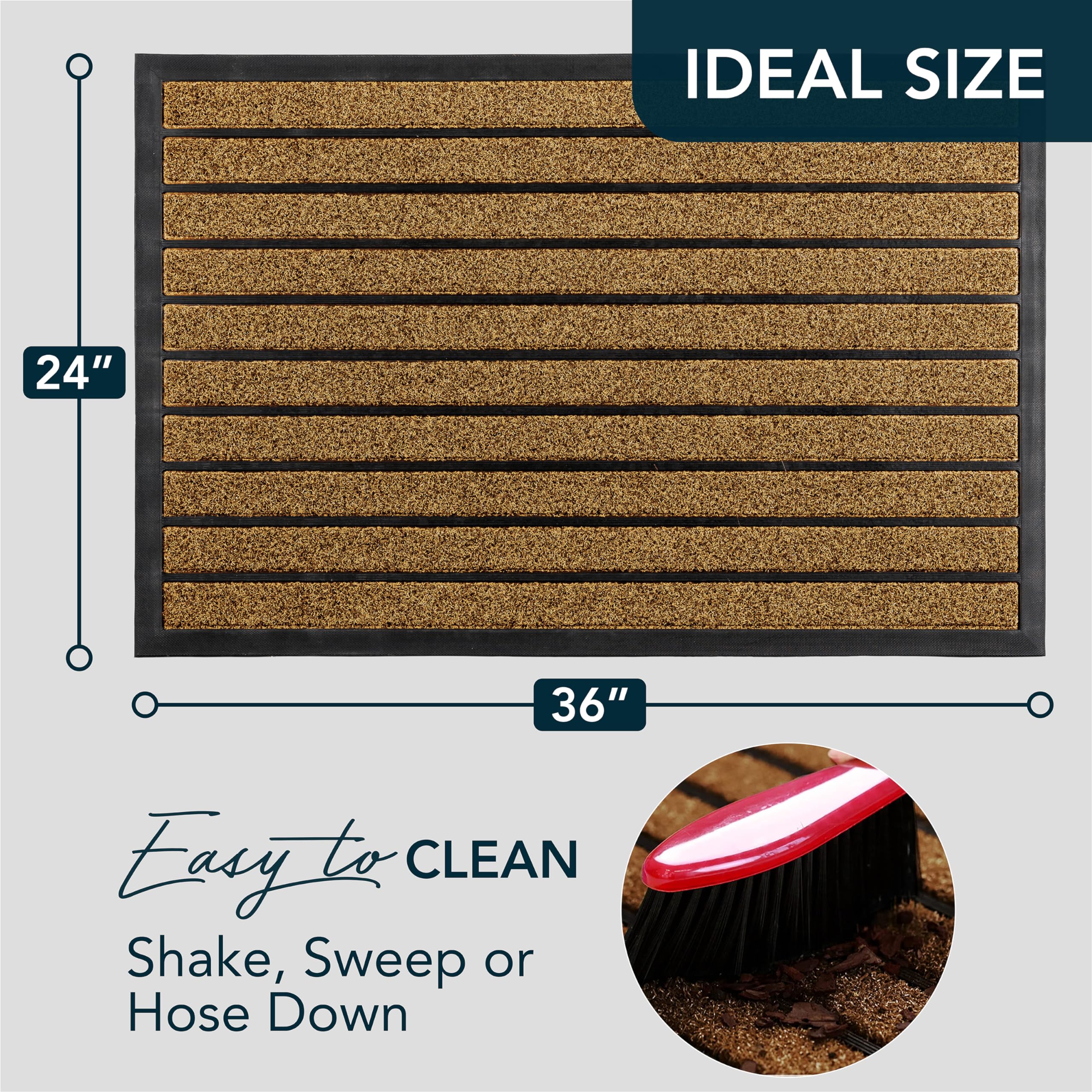 ubdyo dirt-trapping outdoor welcome mat with rubber backing for stability