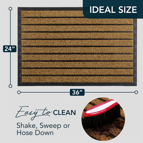 ubdyo dirt-trapping outdoor welcome mat with rubber backing for stability