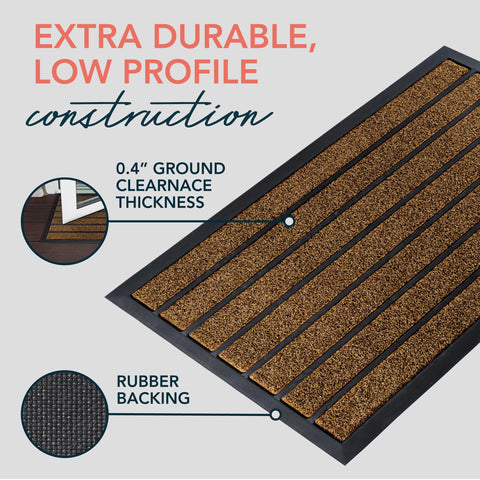 ubdyo door mat low-profile 0.4 inch fits under doors smoothly.