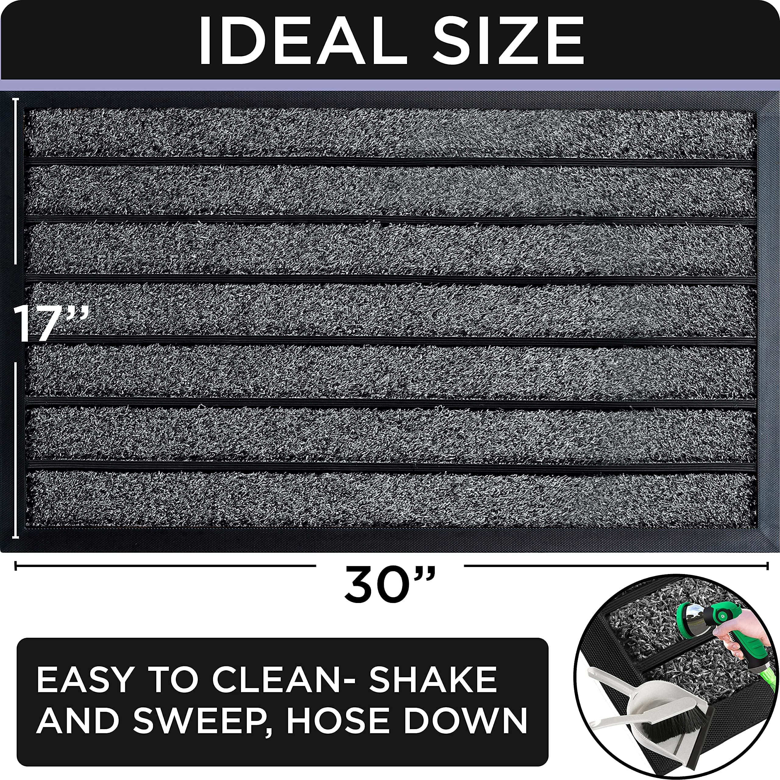ubdyo non-slip door mat for outdoor indoors stays in place in wet weather