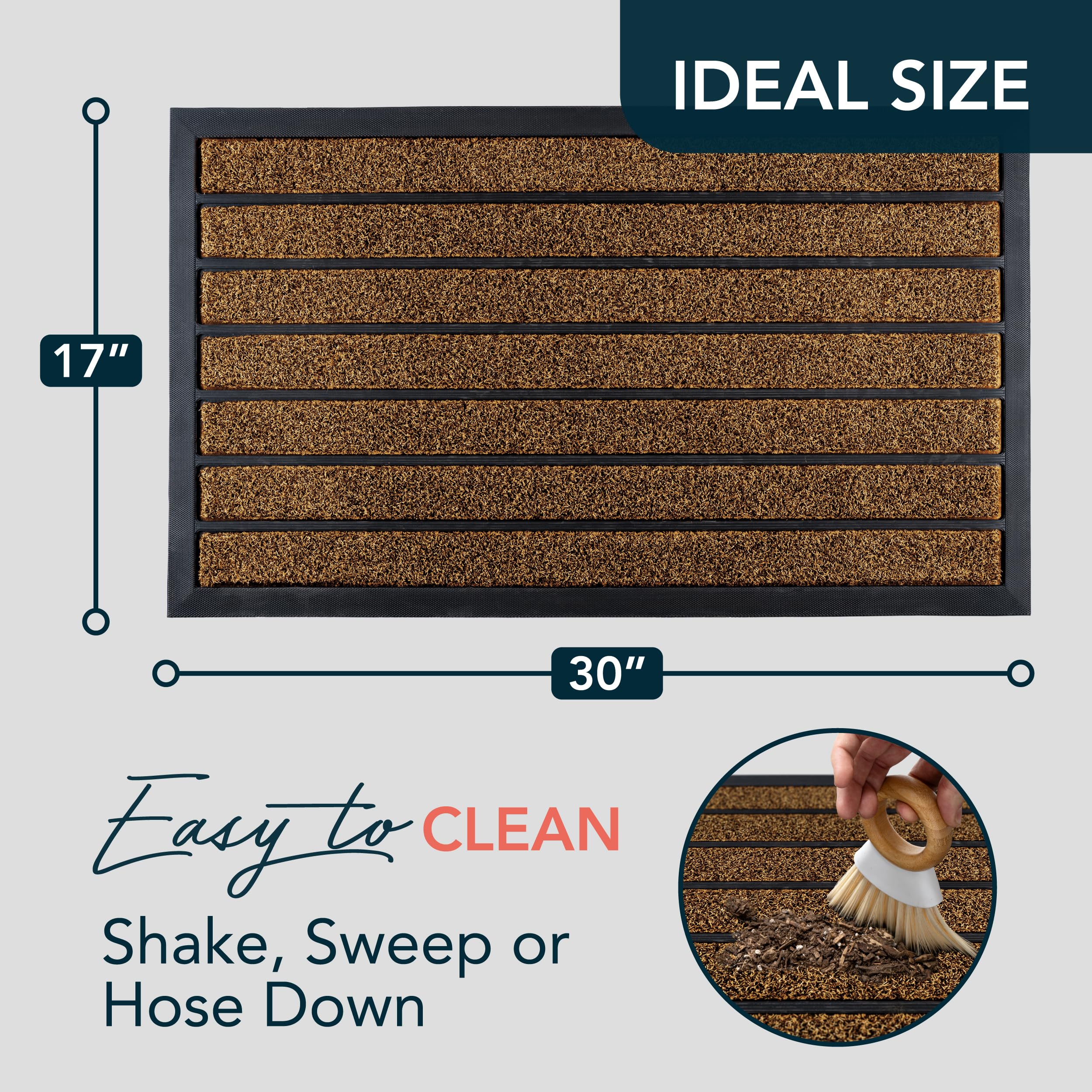 ubdyo door mat non-slip PVC backing prevents shifting in wet weather.