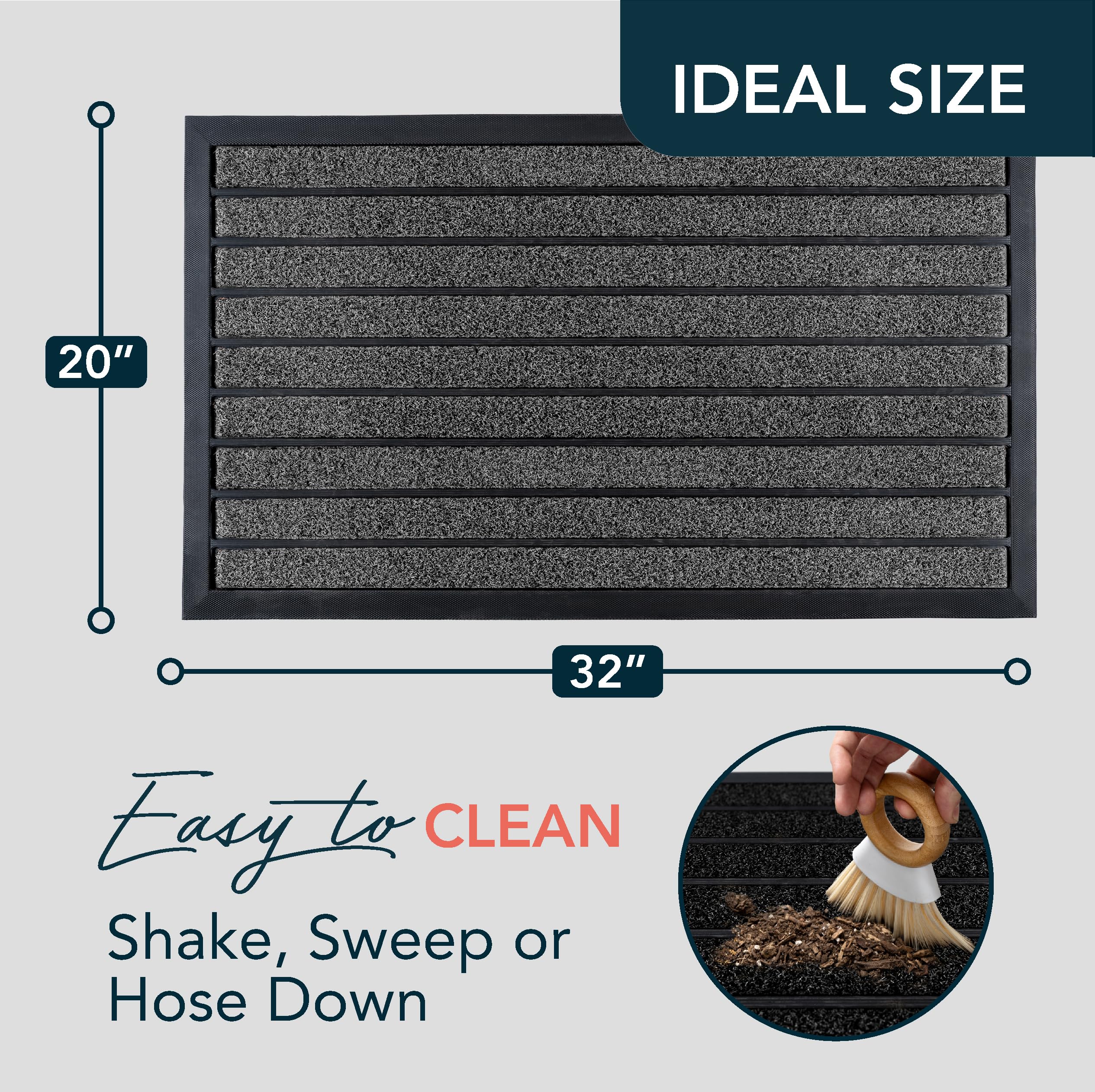 ubdyo door mat non-slip PVC backing prevents sliding in wet weather