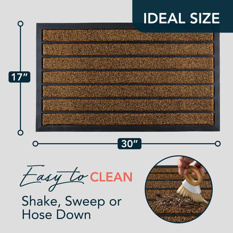 ubdyo door mat non-slip PVC backing prevents shifting in wet weather.