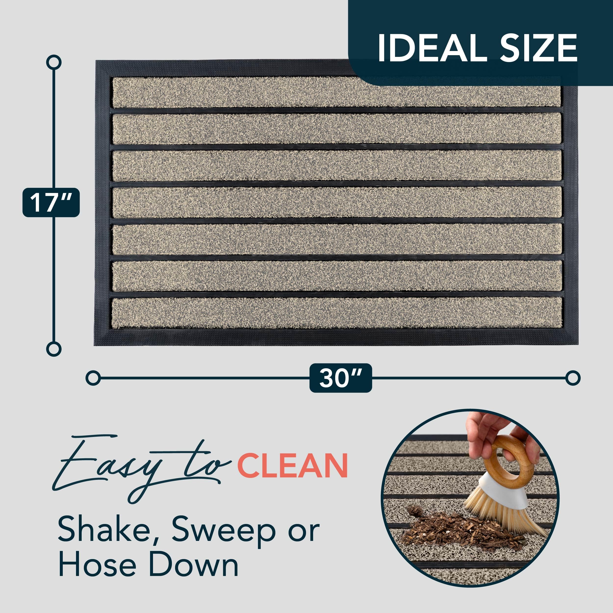 ubdyo non-slip rubber-back doormat stays put in rain