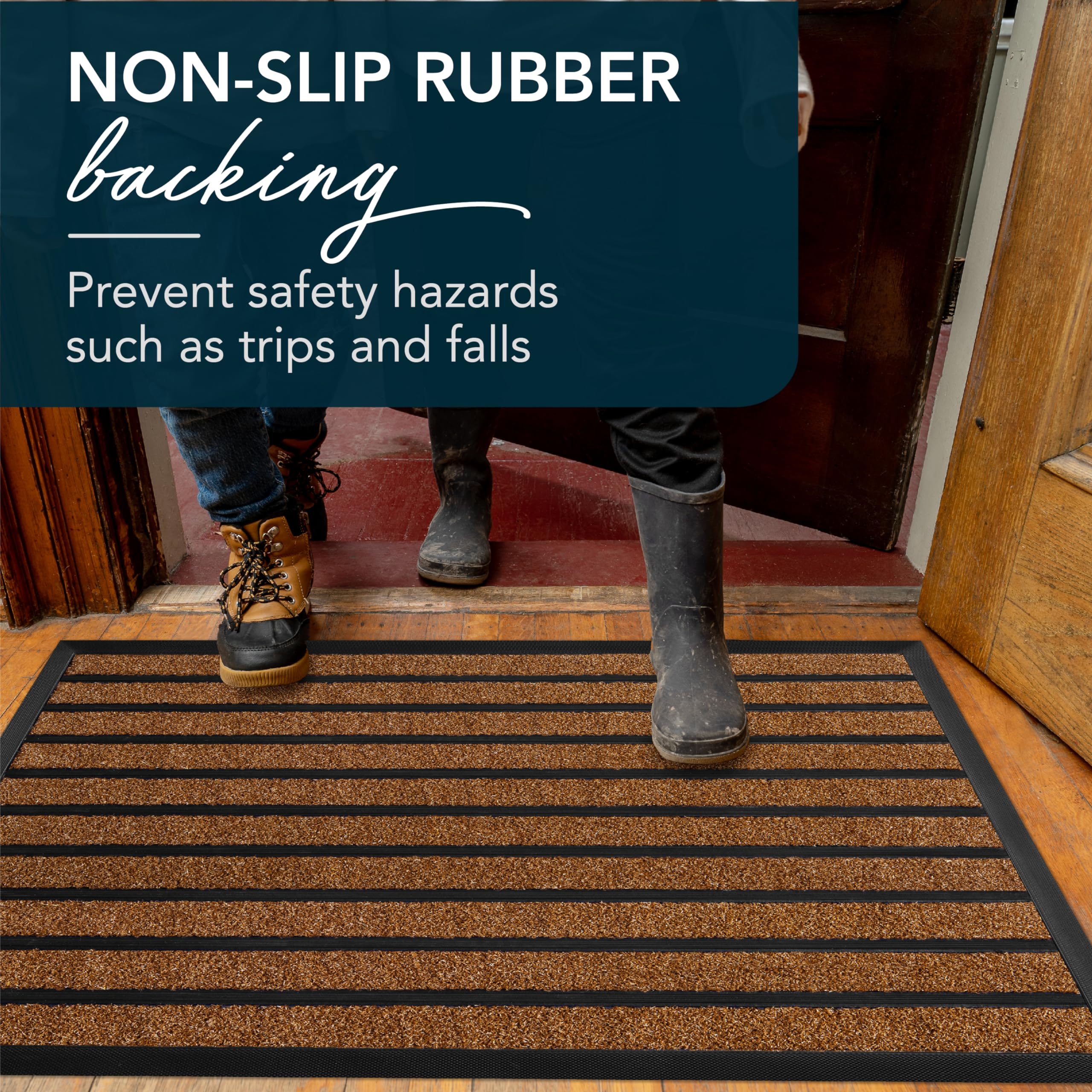 ubdyo easy-clean door mat can be rinsed or vacuumed quickly