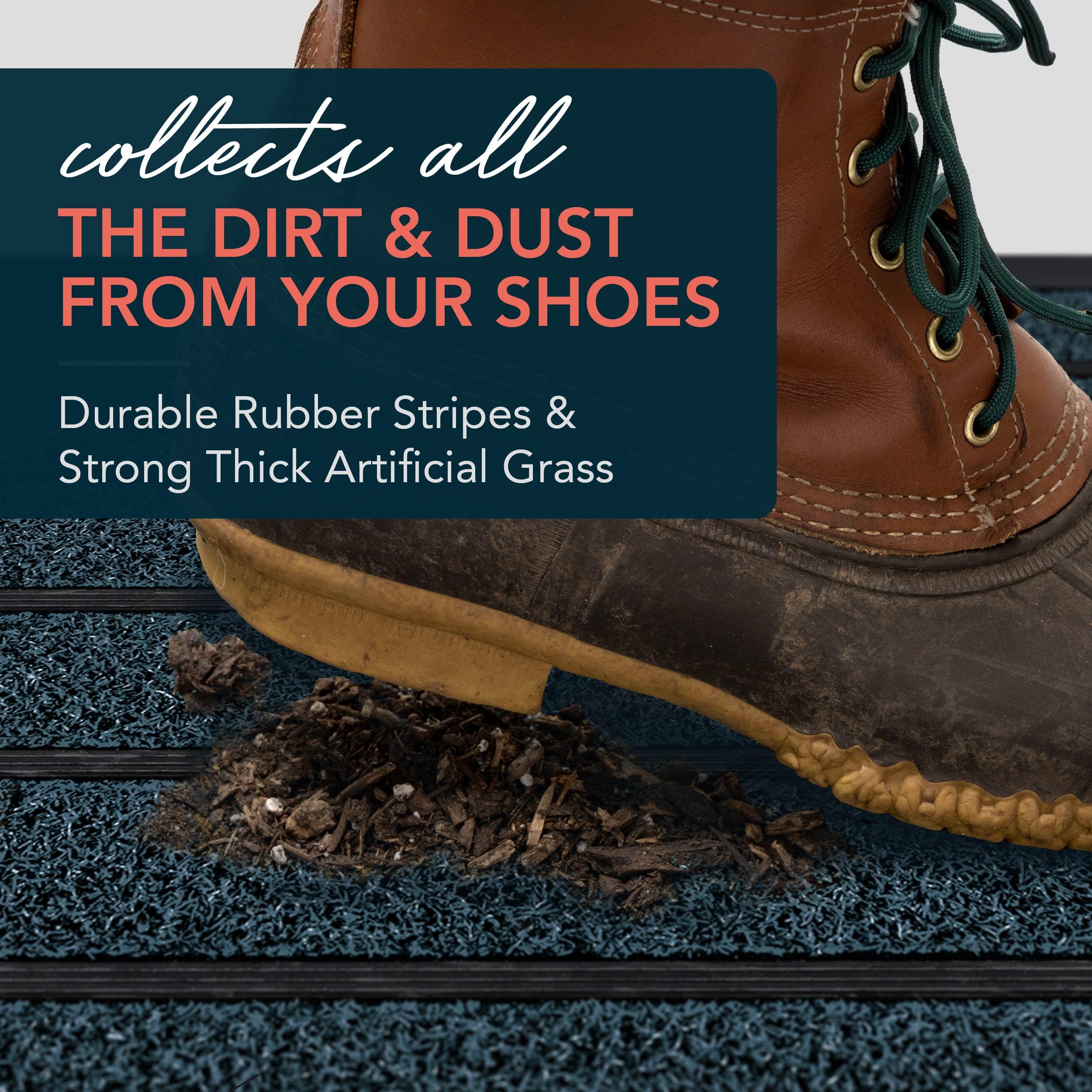 UBDYO easy-clean door mat for quick rinsing and brushing.