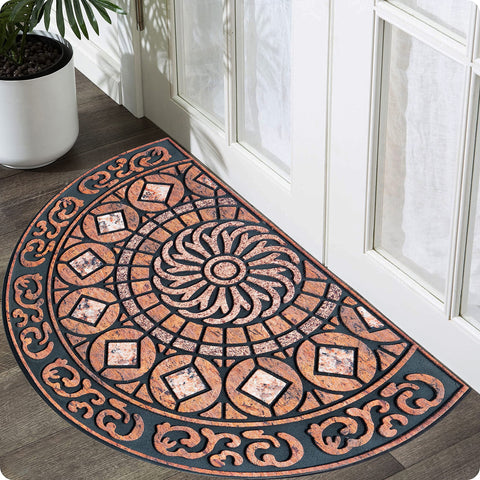 UBDYO elegant front porch mat enhances curb appeal with pattern and color.