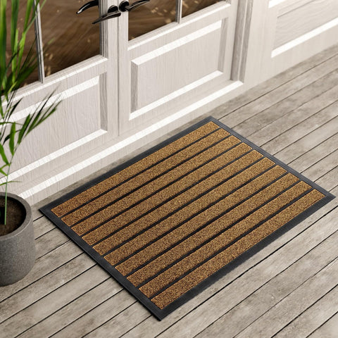 ubdyo extra durable door mat in bright brown with dirt-trap surface for clean entrances