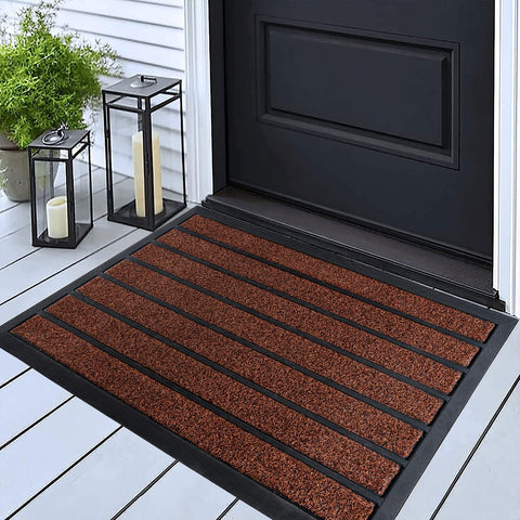 ubdyo extra durable door mat front view showing dirt trapping and curb appeal