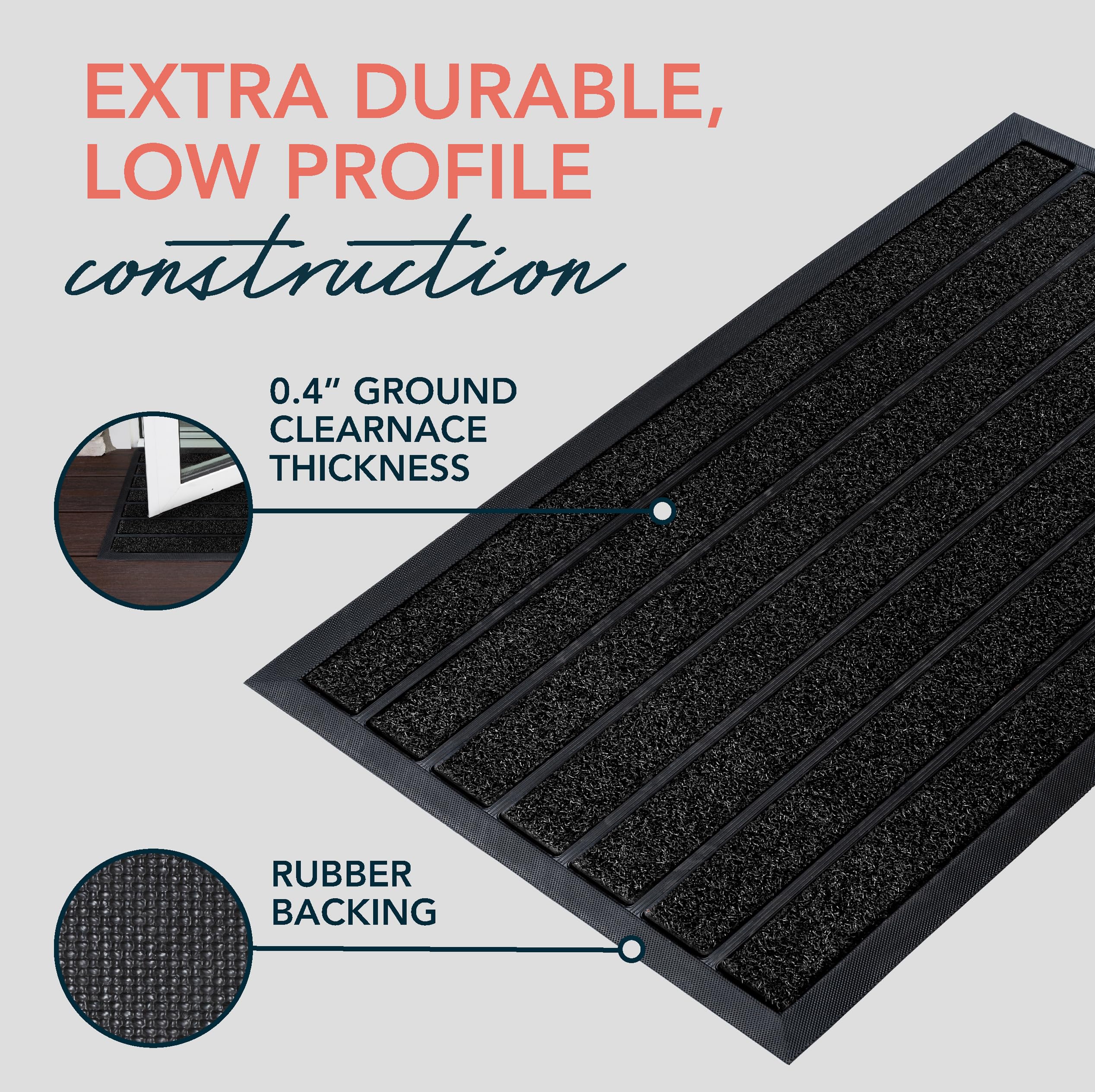 ubdyo front entrance doormat in bright black enhances curb appeal