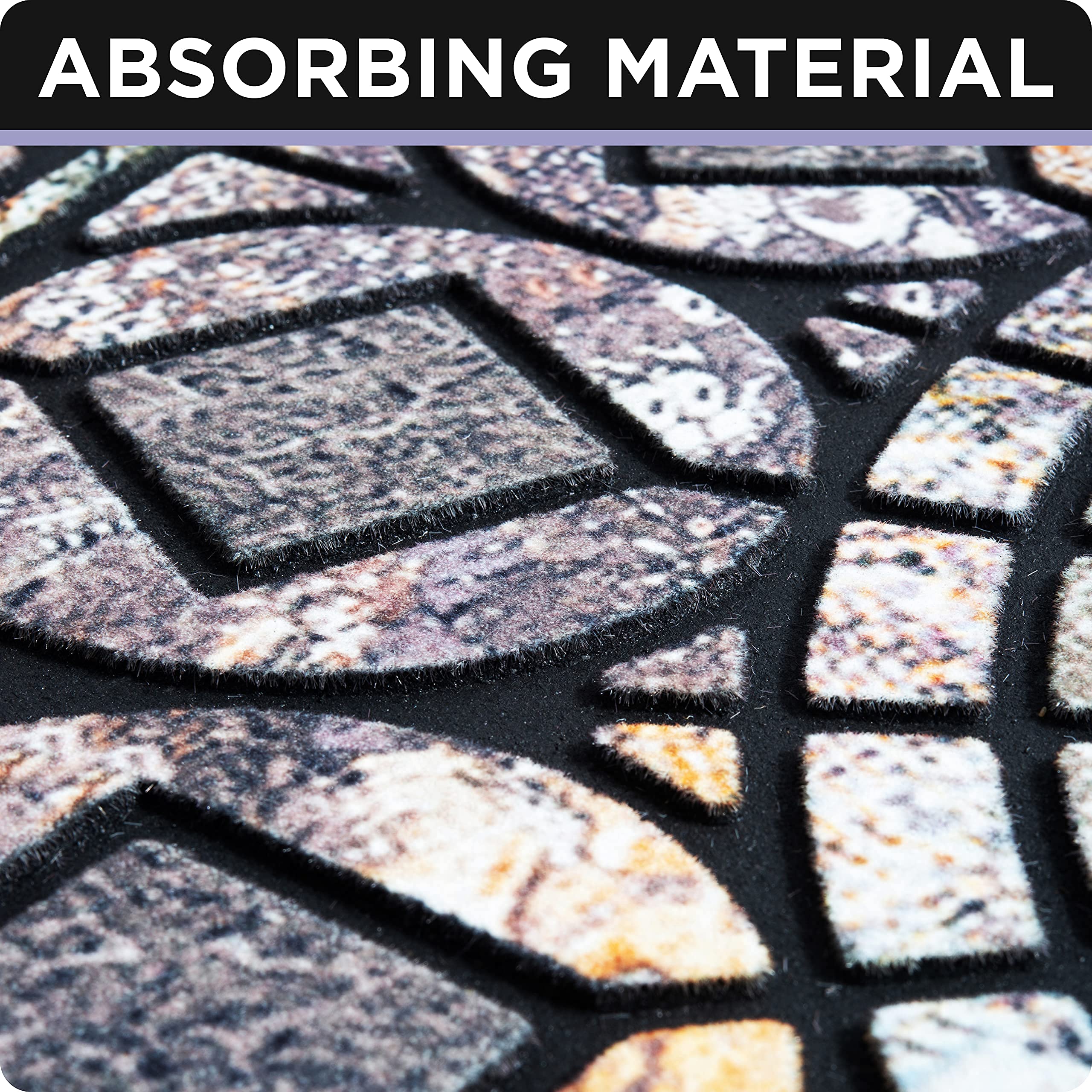ubdyo half-circle entry mat adds contemporary porch style.
