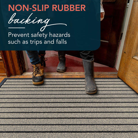 ubdyo leak-proof rubber backing helps keep the mat stable in wet conditions.