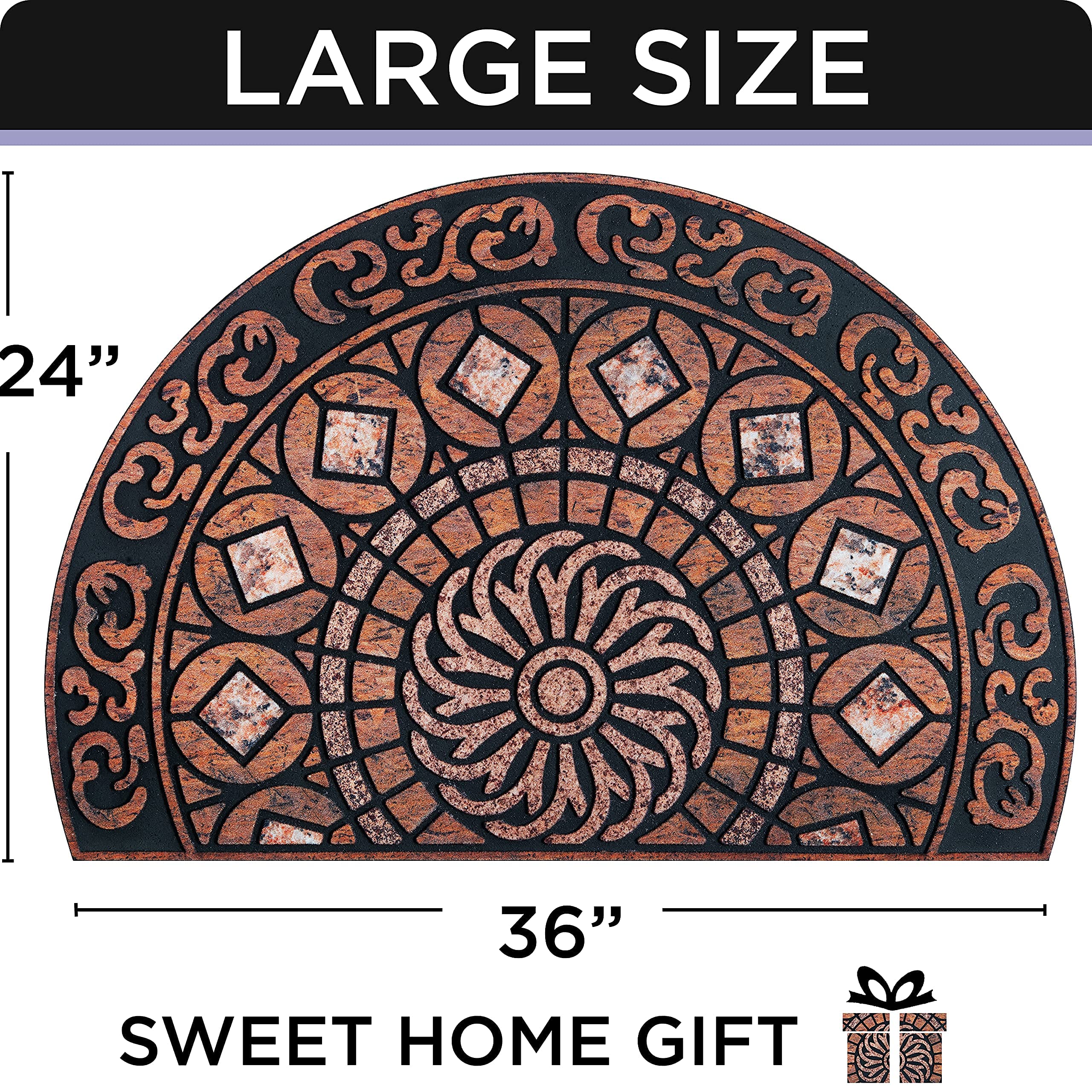 UBDYO low-pile easy-fit welcome mat 23x36 fits under doors without obstruction.