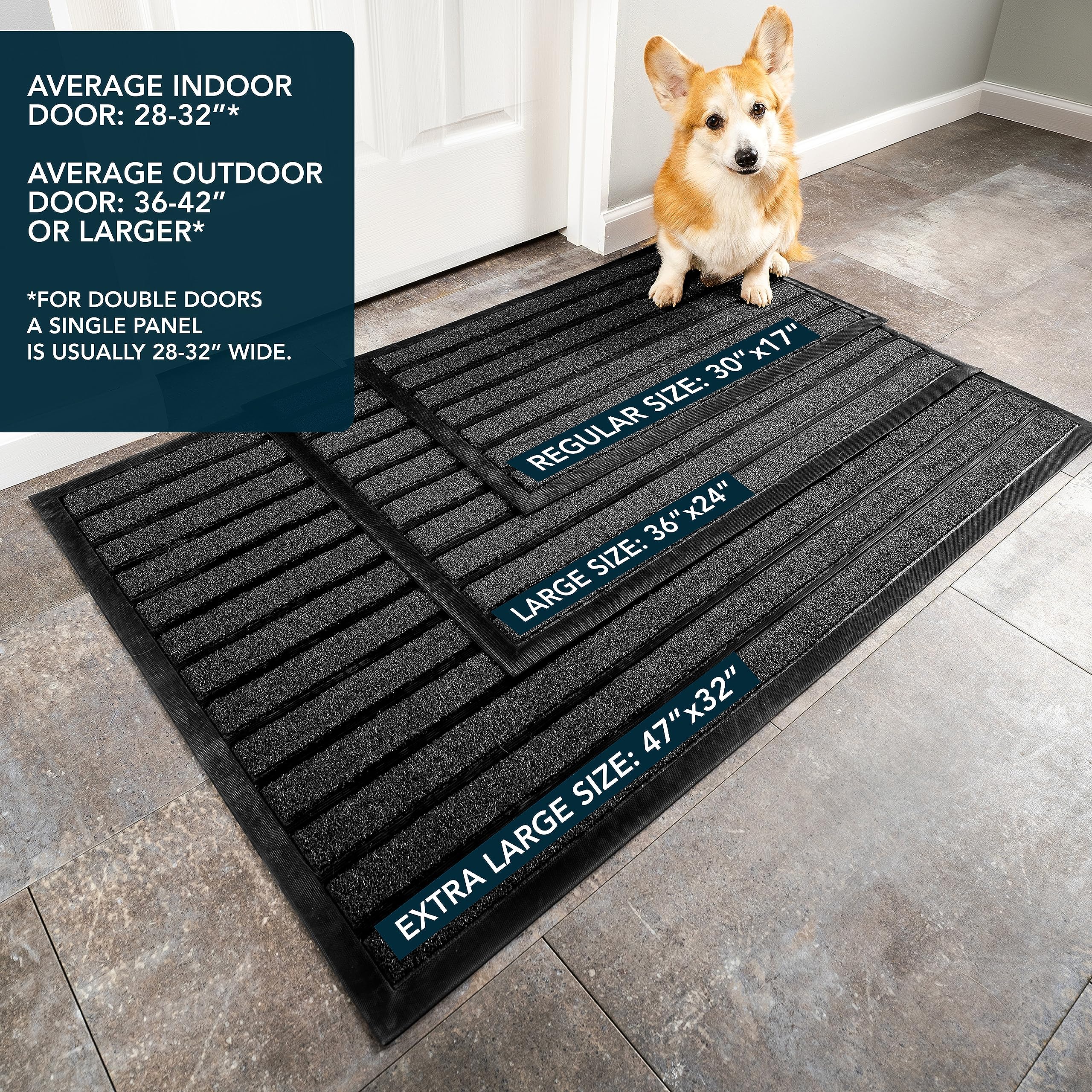 UBDYO low-profile 0.4 inch mat fits under doors precisely.
