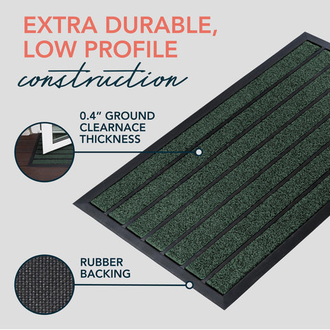 ubdyo low-profile mat, 0.4 inch, clears under most doors.