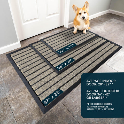 ubdyo low-profile door mat offers unobtrusive entry while trapping dirt.