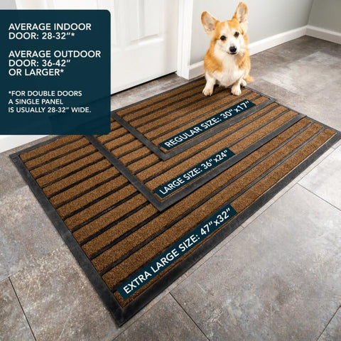 UBDYO low-profile front doormat fits under doors smoothly.