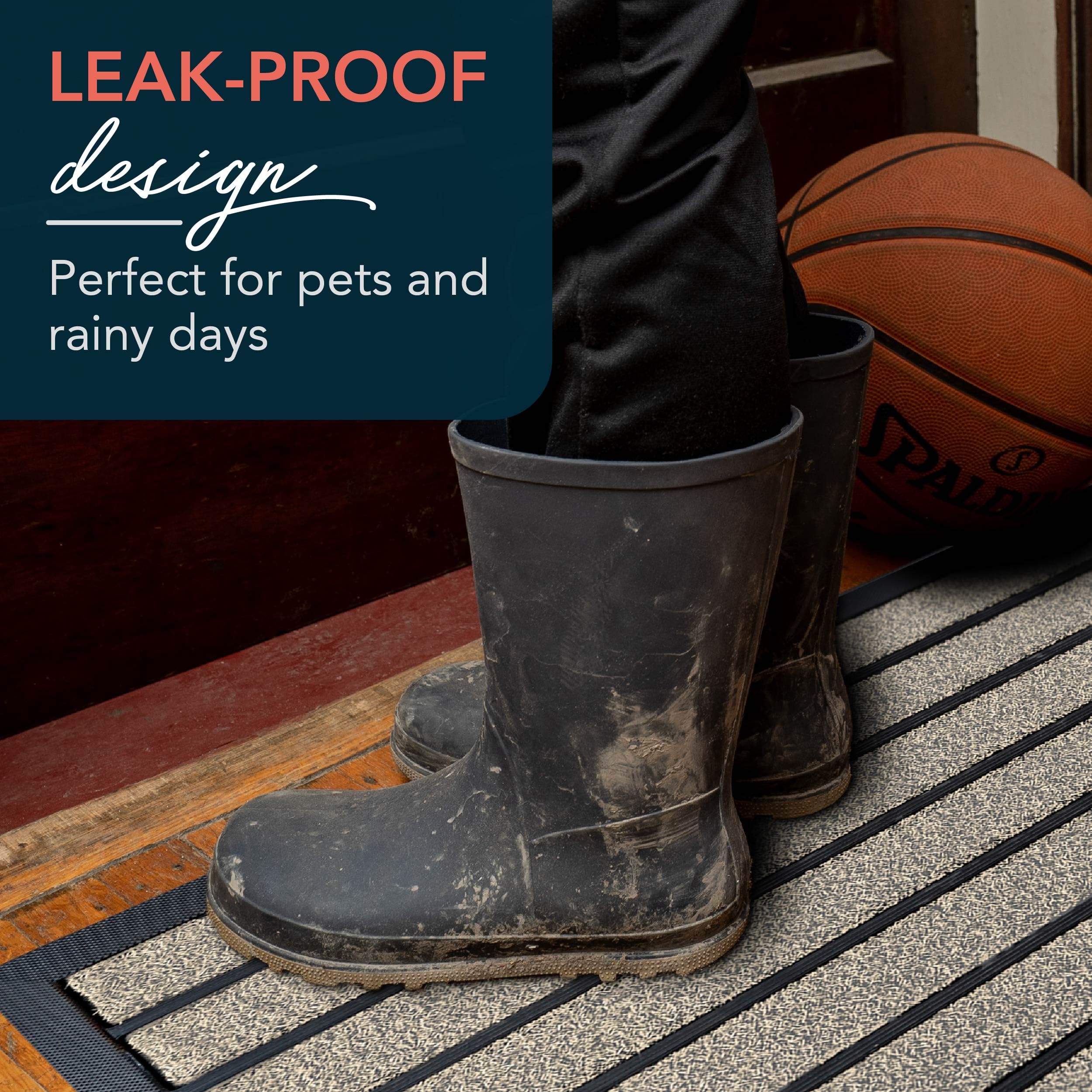 ubdyo modern-design door mat adds style to any entryway while performing dirt control.