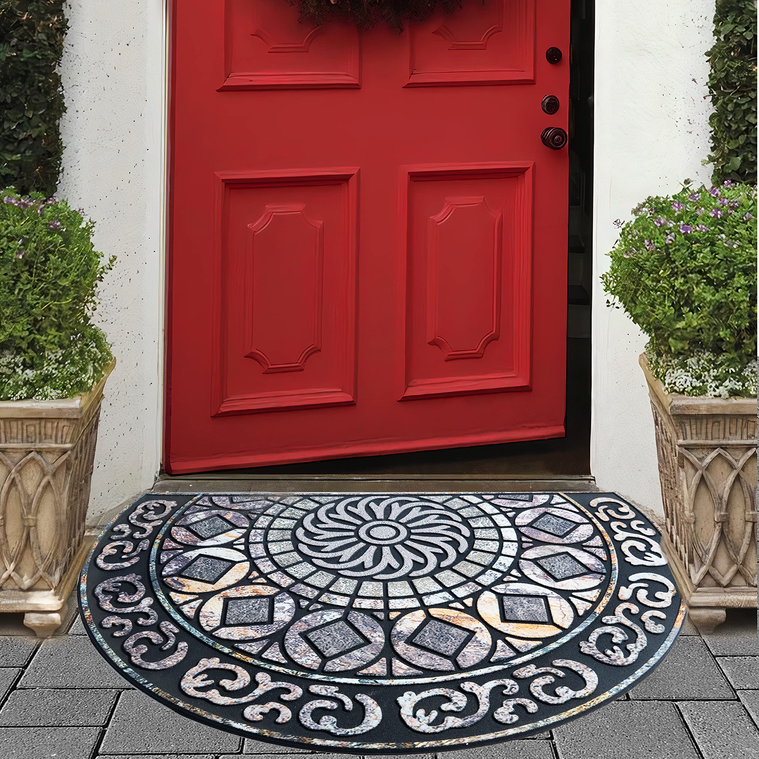 ubdyo muddy dirt-trapping mat captures debris at the doorstep.
