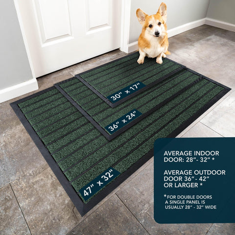 ubdyo non-slip mat with PVC backing, stays put in rain and snow.