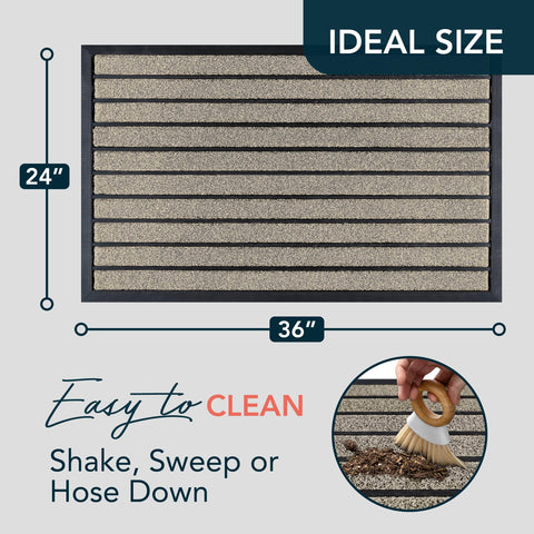 ubdyo non-slip door mat with rubber backing keeps entrances stable on rainy days.