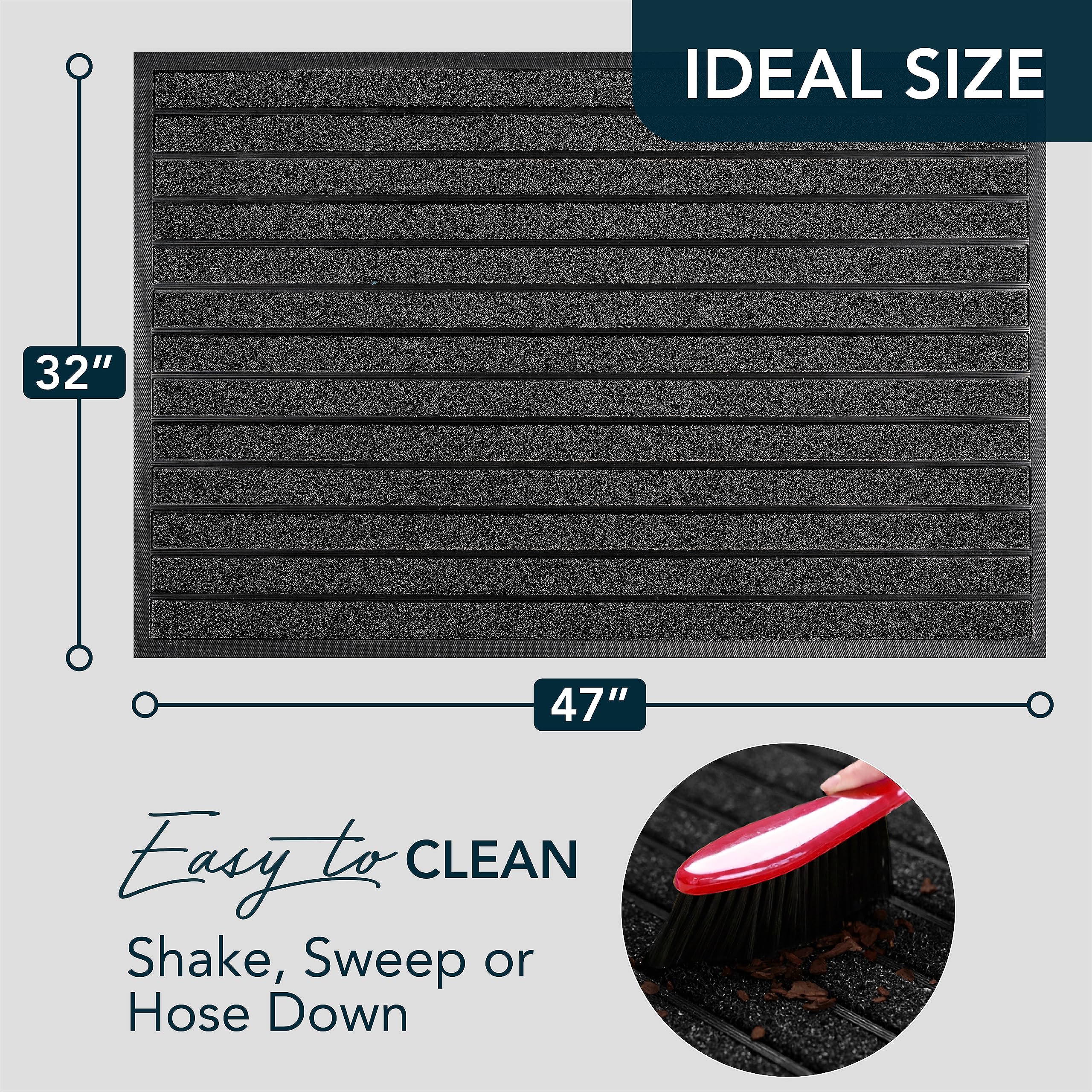 ubdyo non-slip entry rug stays in place, reducing slips during wet weather.
