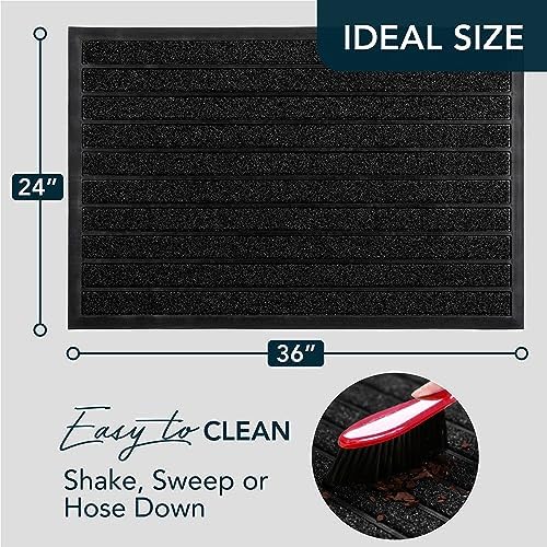 UBDYO non-slip rubber backed mat stays in place on wet surfaces