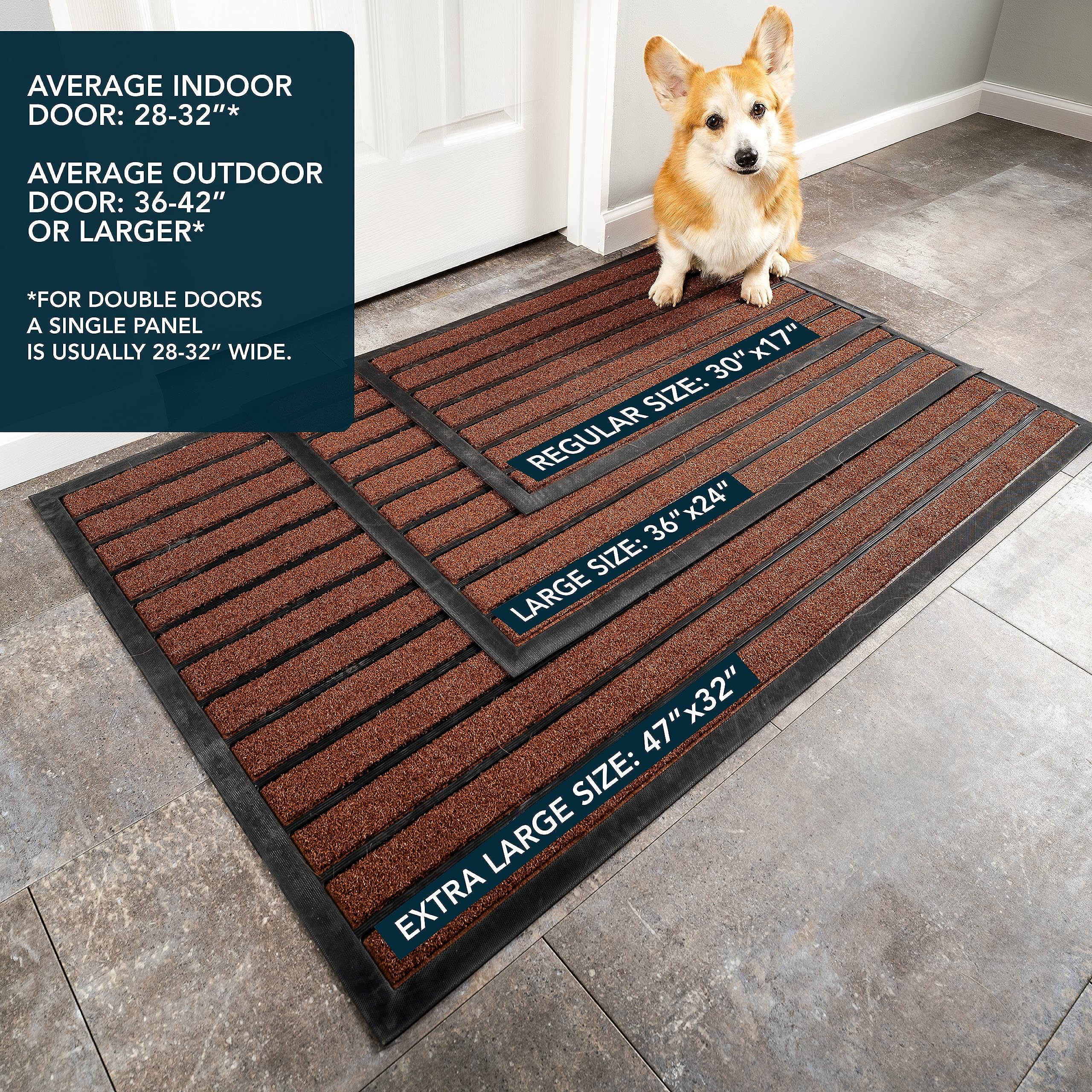 ubdyo non-slip rubber back demonstrates stable placement during rain or snow