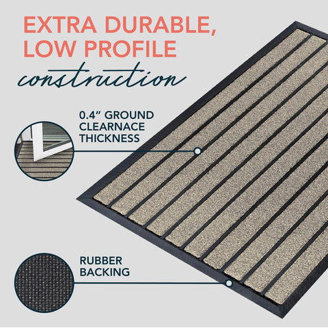 ubdyo outdoor entrance mat in bright beige welcomes guests while keeping sidewalks cleaner.