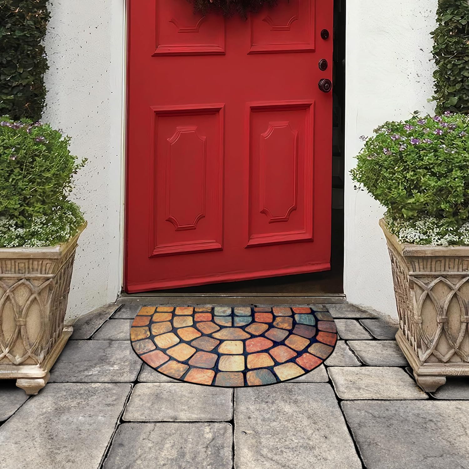 ubdyo Semi circle outdoor mat at entry with anti slip backing