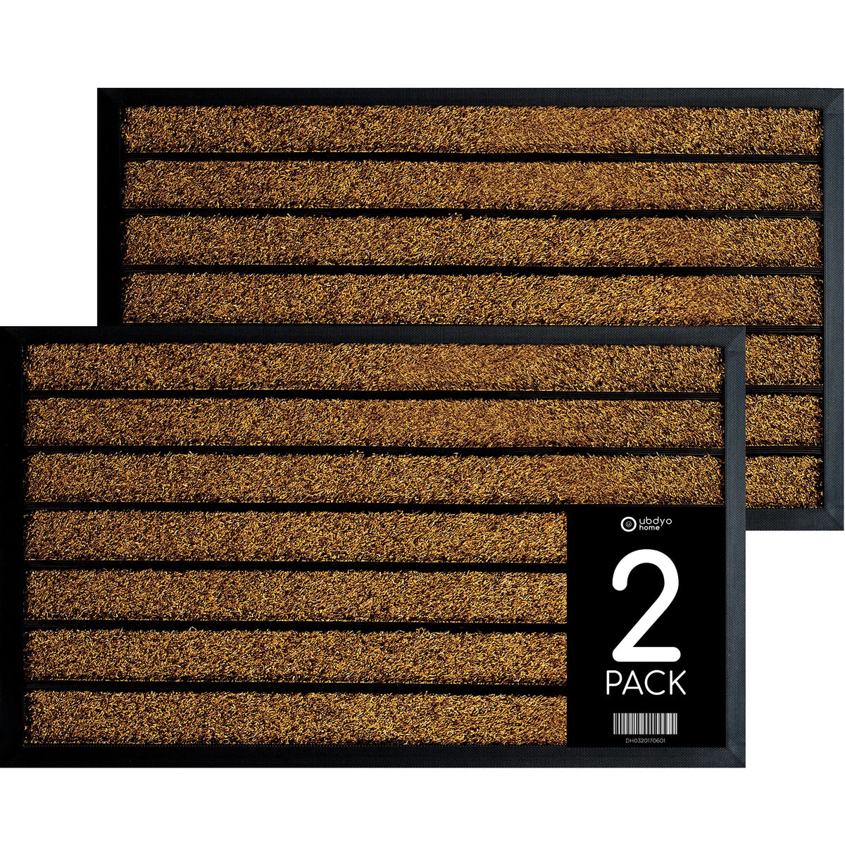 ubdyo two-pack outdoor door mat traps dirt at the entrance for cleaner floors