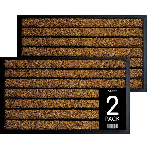 ubdyo two-pack outdoor door mat traps dirt at the entrance for cleaner floors