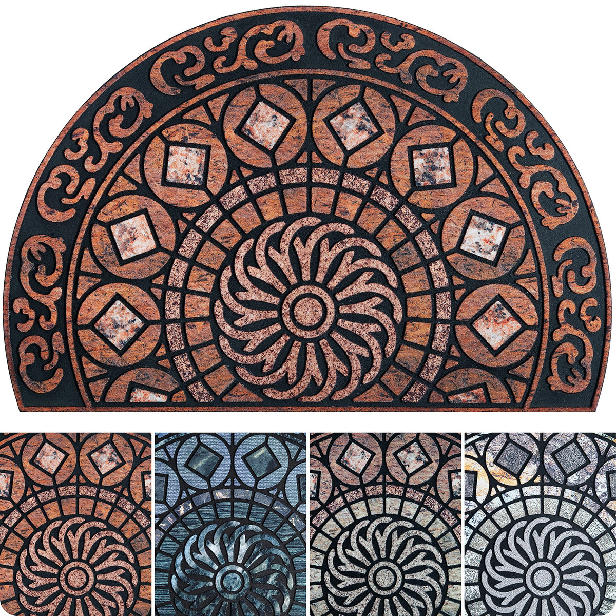 UBDYO unique pattern front door mat showcases durable, inviting entrance for outdoor use.