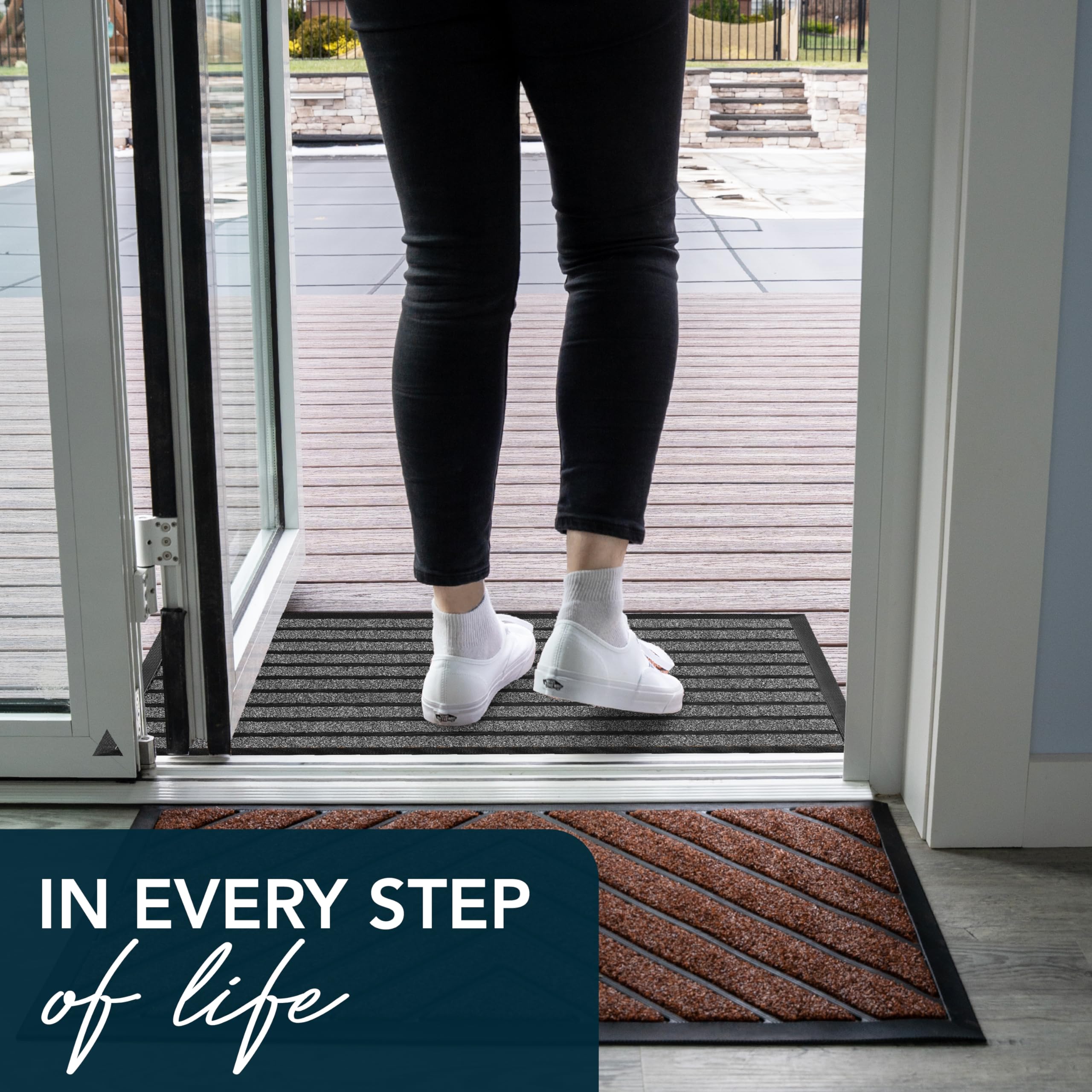 UBDYO Weatherproof door mat withstands outdoor conditions year-round.