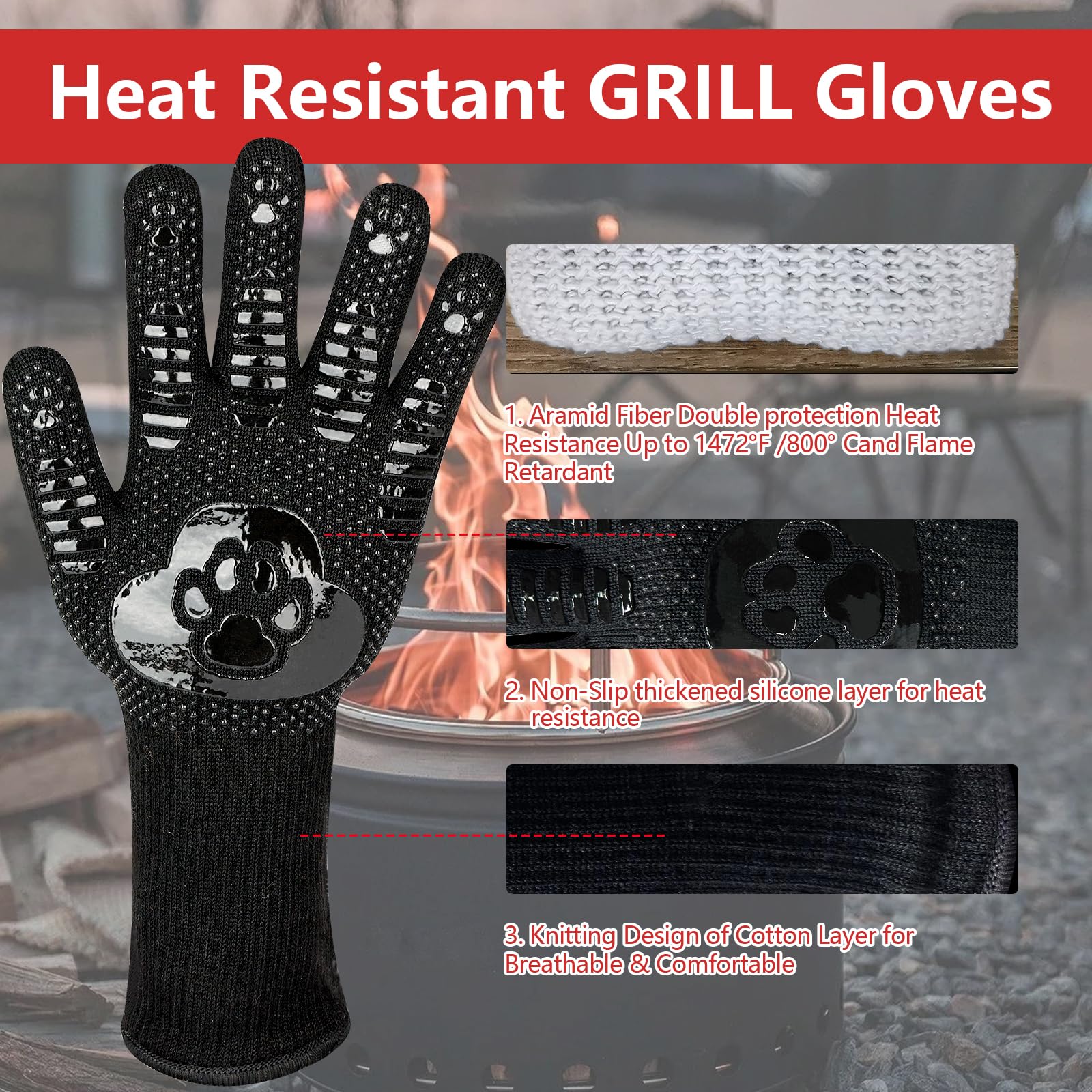 UBeesize 14-inch oven glove provides complete forearm coverage.