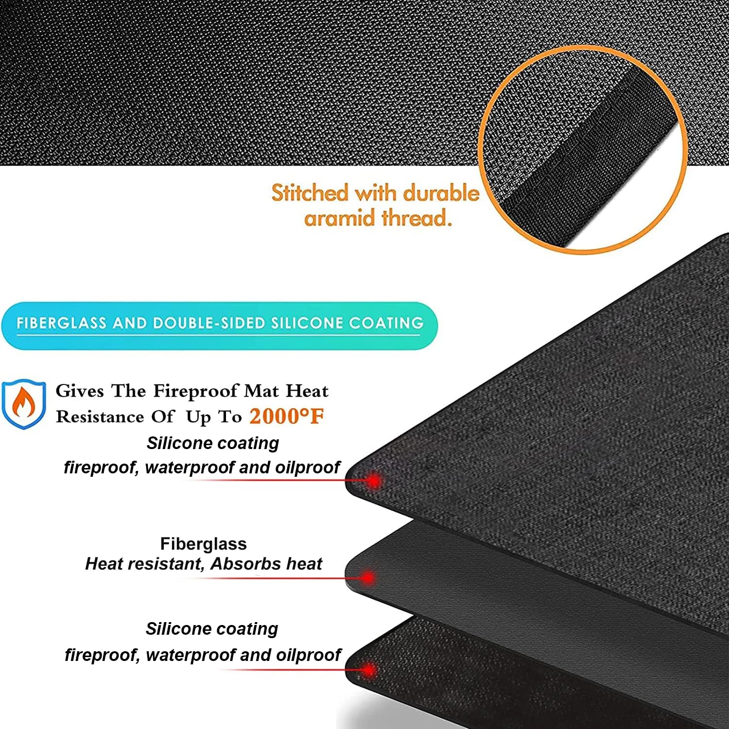 UBeesize double-sided-silicone-coated-mat offers durable protection for high-heat grilling.
