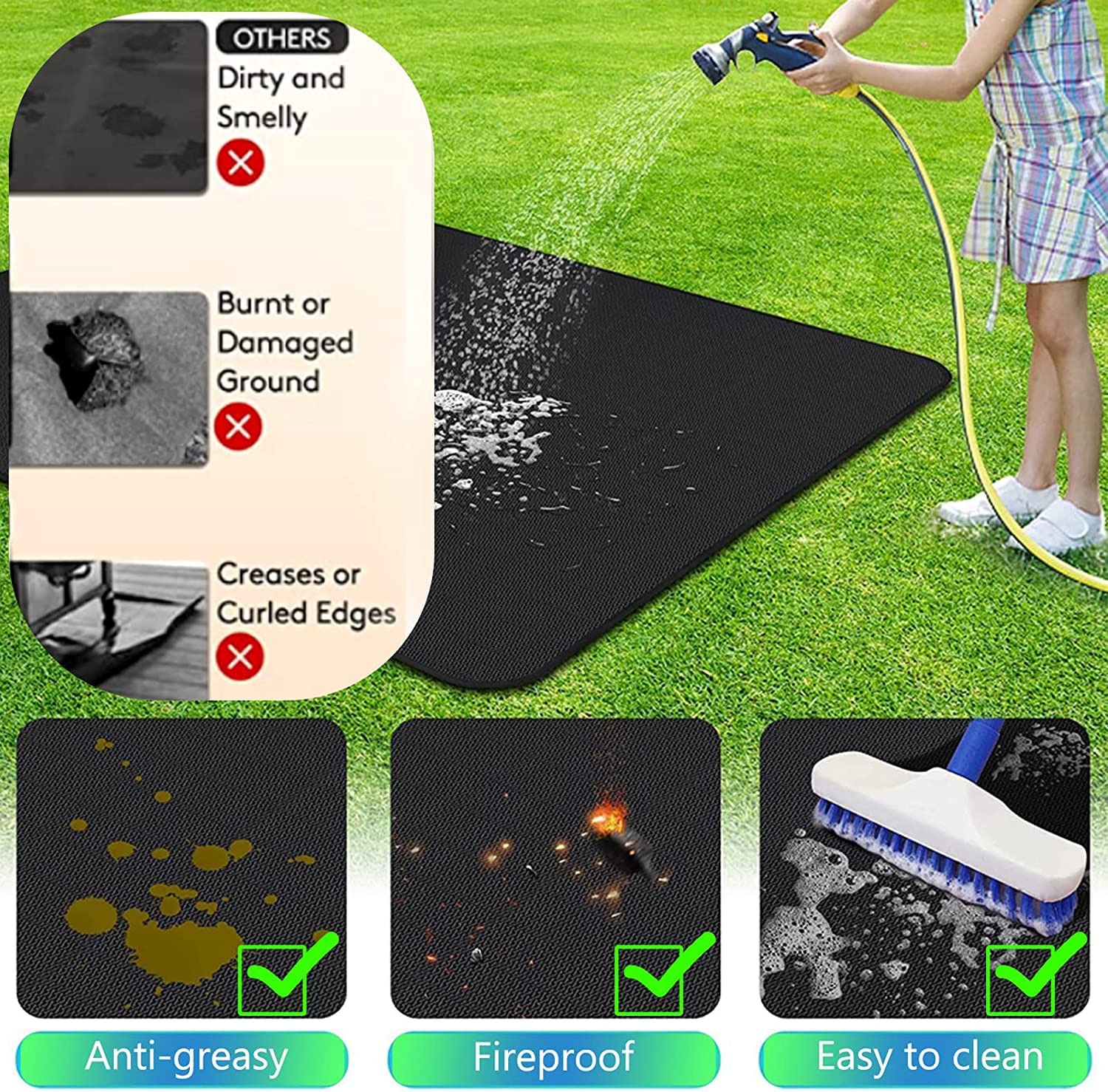 UBeesize double-sided silicone coating enhances durability during high-heat grilling.