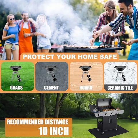 UBeesize fire pit deck protector shields patios from grease and stains.