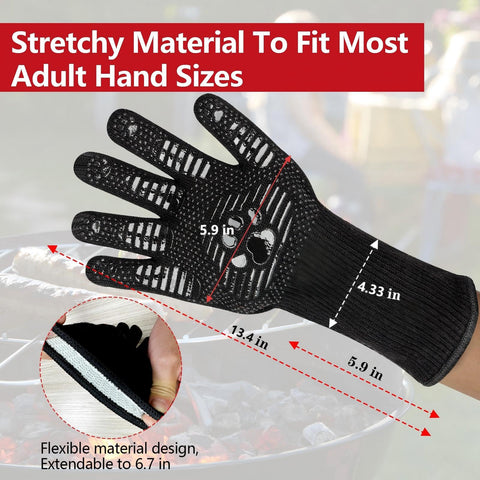 UBeesize BBQ gloves show three-layer construction for grip and protection