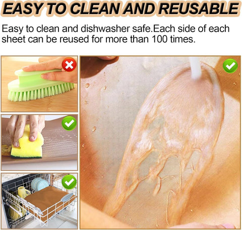 UBeesize reusable grill mat being wiped clean after cooking.