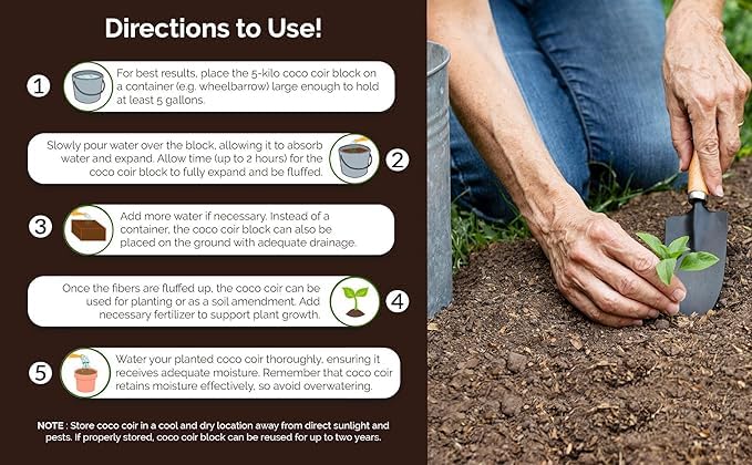 UBICON Coco Coir Block aeration-rich texture supports healthy root growth