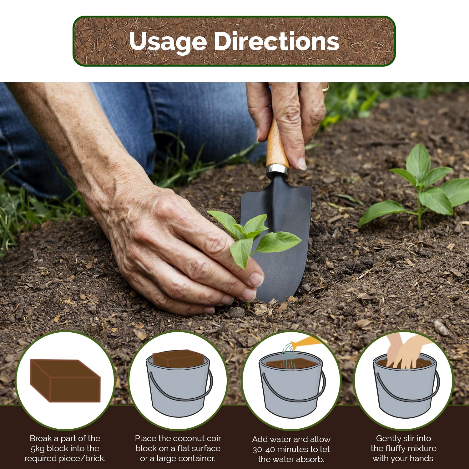 UBICON Coco Coir Block free of chemicals for clean growing