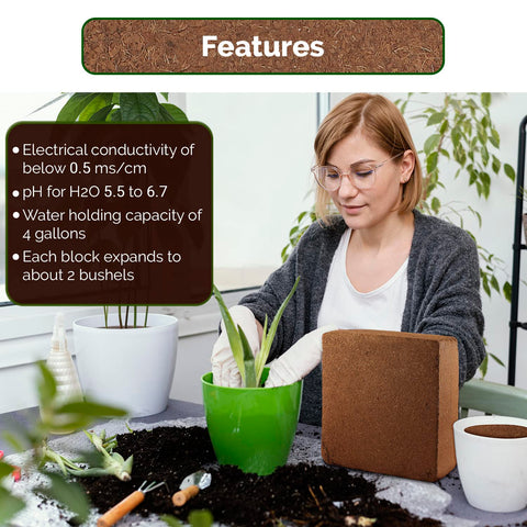 UBICON Coco Coir Block lightweight and versatile for indoor and outdoor use