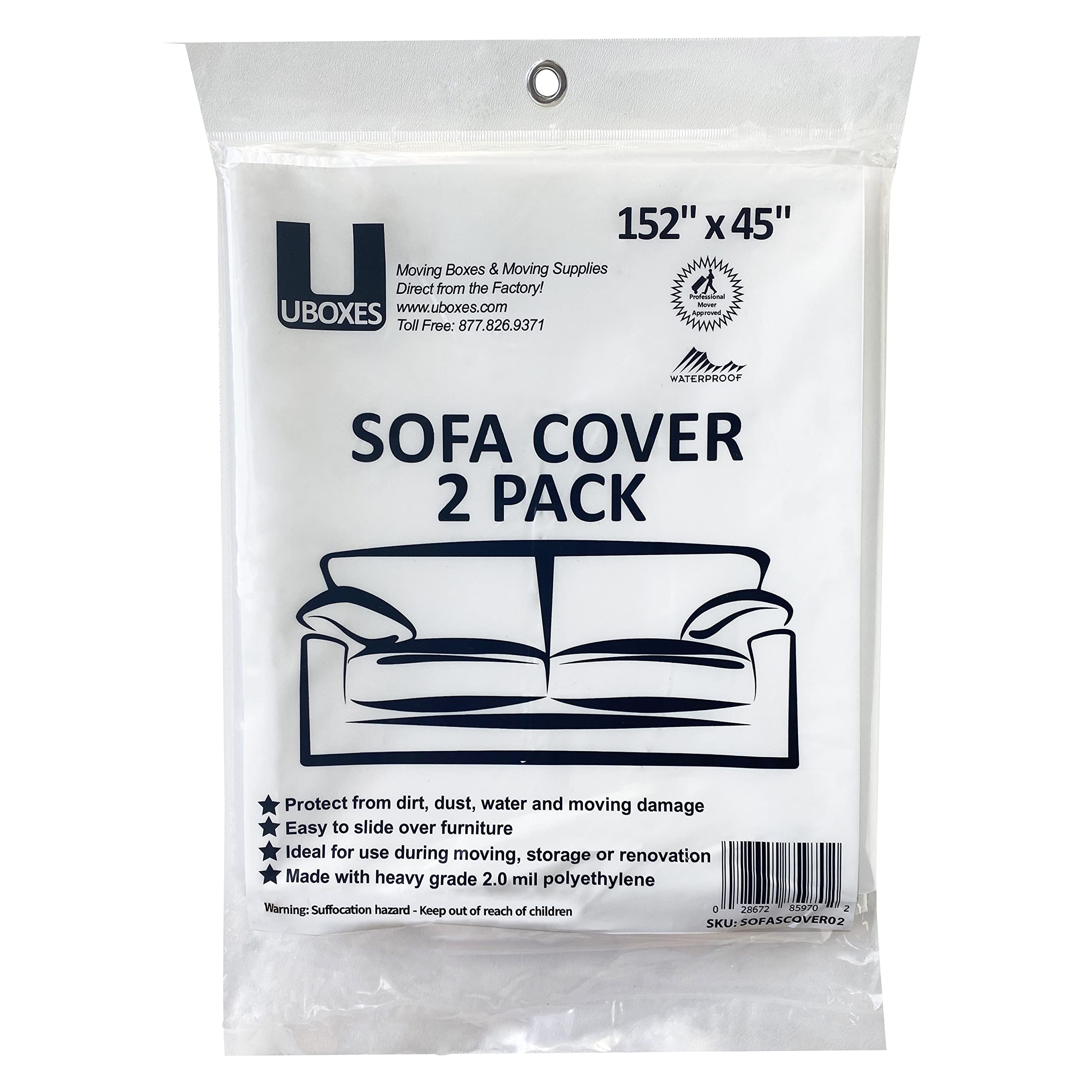 UBOXES sofa-moving-cover-2pack on display showing protective design for transport.