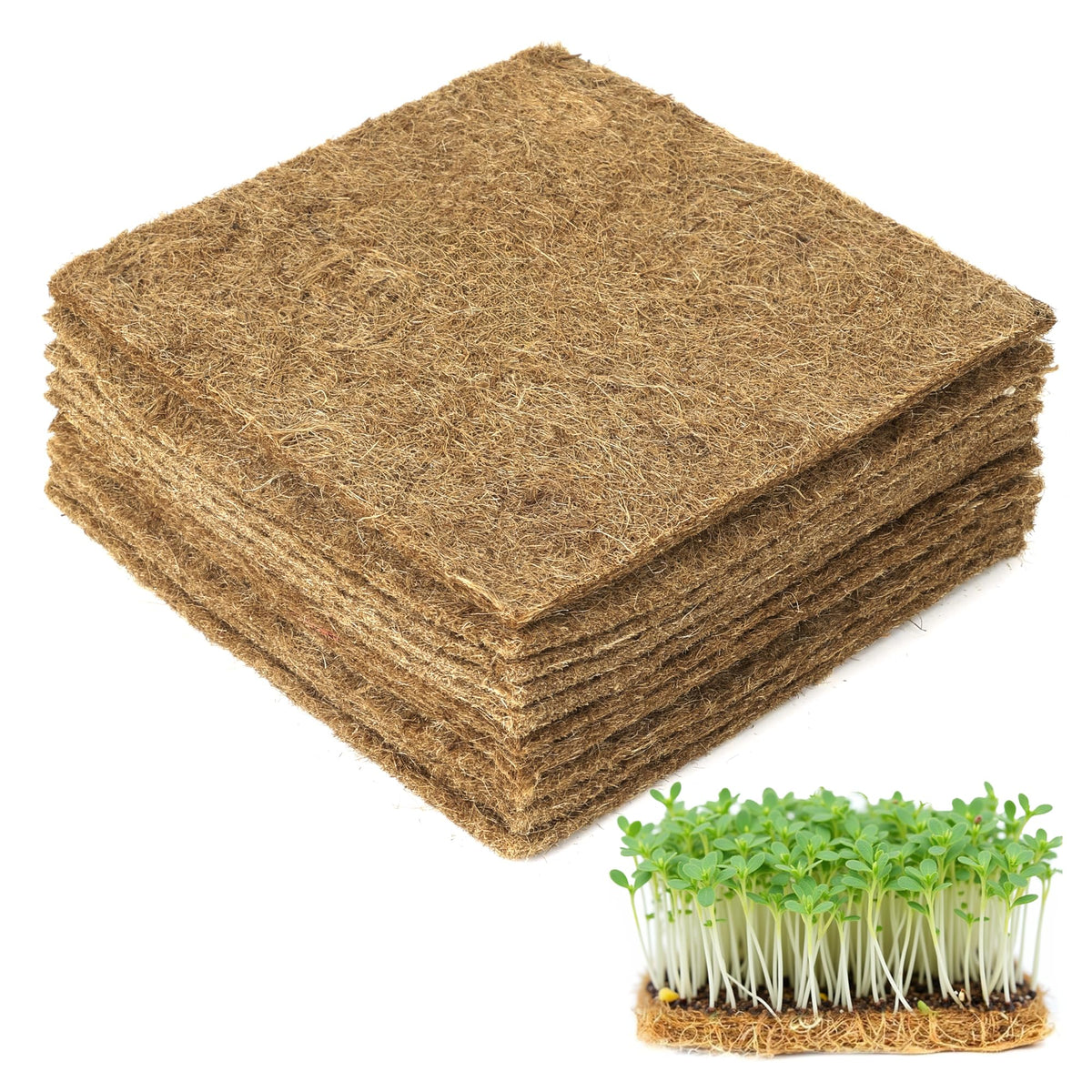 UCandy 10-pack jute grow mats 5x5 soaking water for even germination
