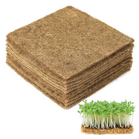UCandy 10-pack jute grow mats 5x5 soaking water for even germination