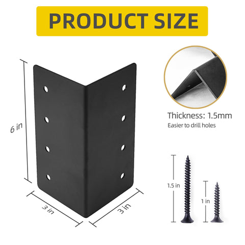 UCandy 3x3x6 metal corner bracket secures frames for 9-12 inch beds