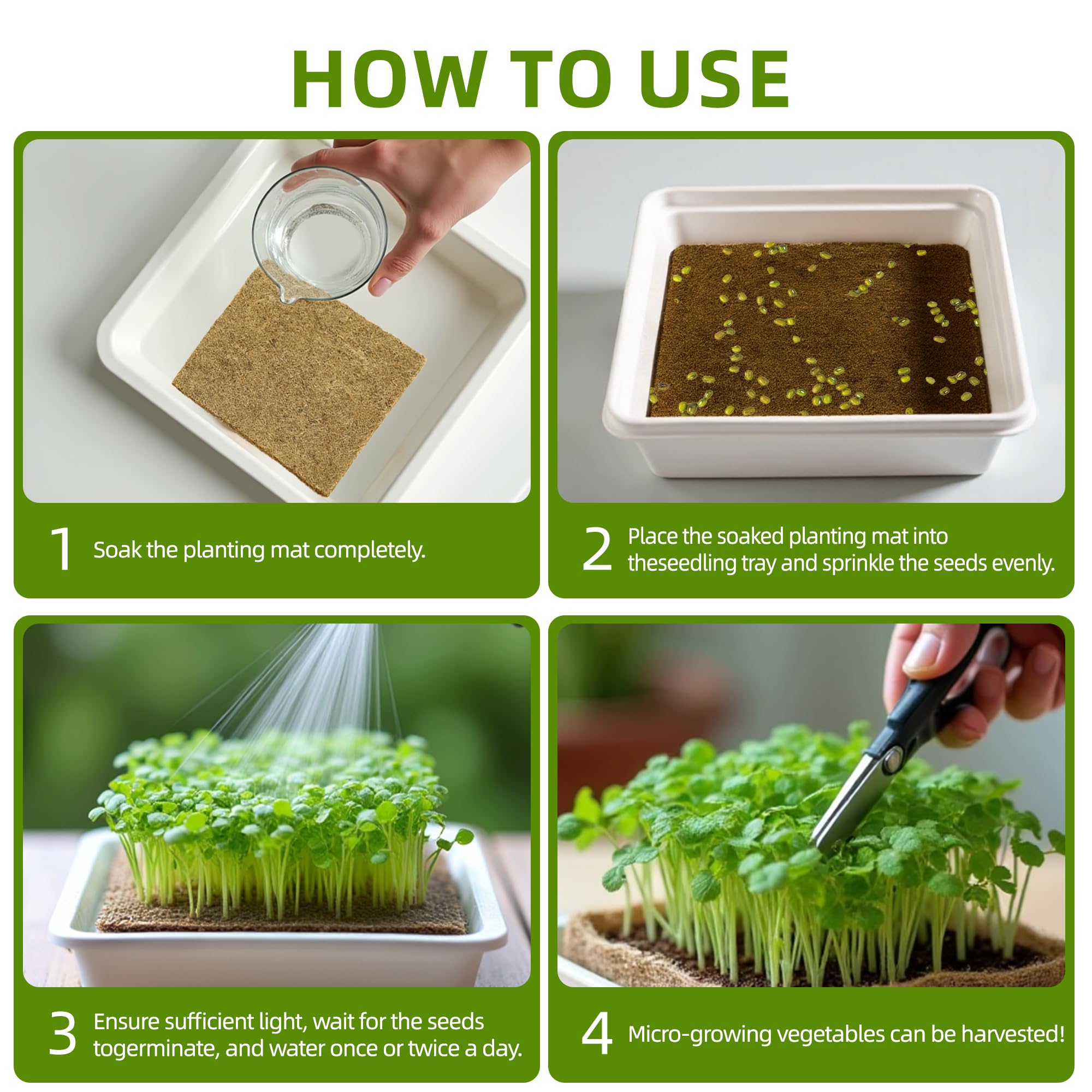 UCandy microgreens wheatgrass seed start on jute pad