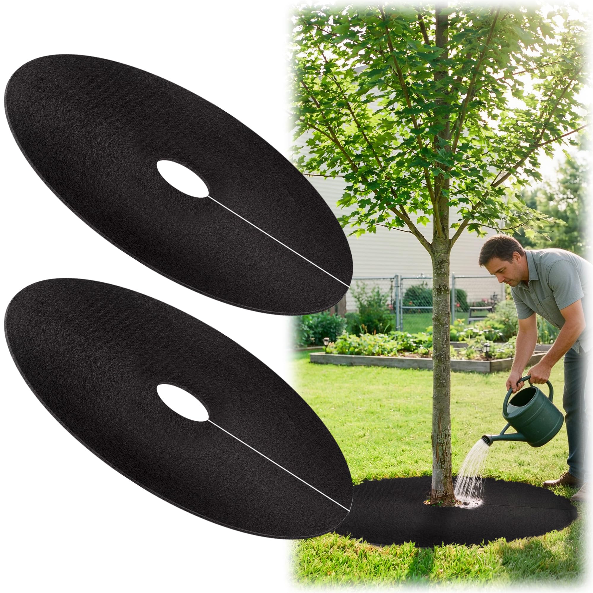 UCandy tree mulch ring 32-5in protects roots and suppresses weeds.